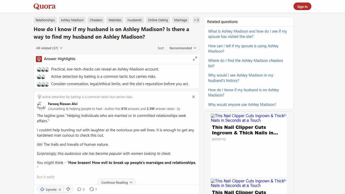 How to know if my husband is on Ashley Madison? Is there a way to find my husband on Ashley Madison - Quora