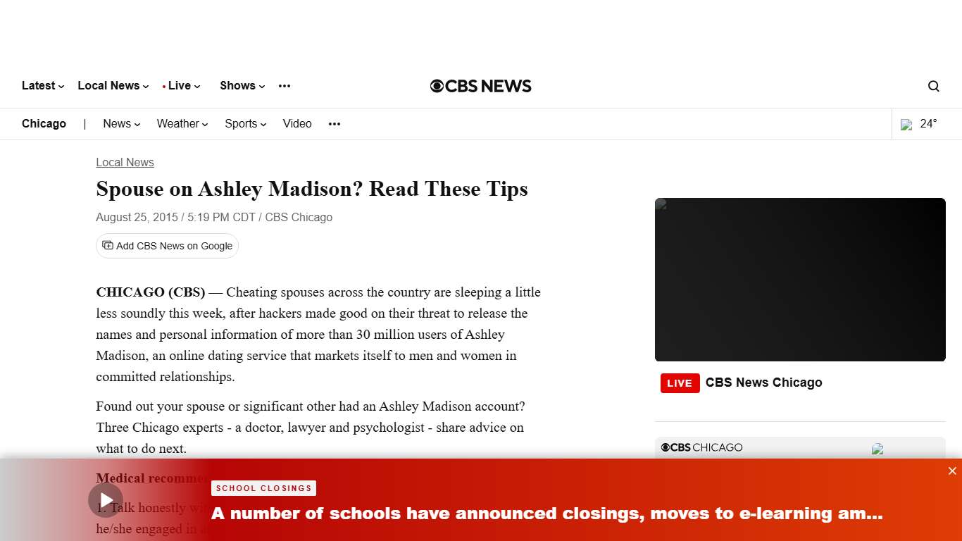 Spouse on Ashley Madison? Read These Tips - CBS Chicago